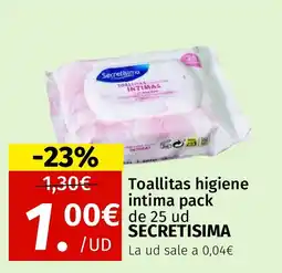 Maskom Supermercados SECRETISIMA Toallitas higiene intima pack oferta