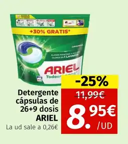 Maskom Supermercados ARIEL Detergente cápsulas de 26+9 dosis oferta