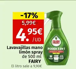 Maskom Supermercados FAIRY Lavavajillas mano limón spray oferta
