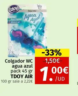 Maskom Supermercados TDOY AIR Colgador WC agua azul oferta