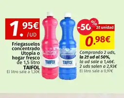 Maskom Supermercados TAIFOL Friegasuelos concentrado Utopía o hogar fresco oferta