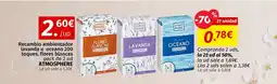 Maskom Supermercados ATMOSPHERE Recambio ambientador lavanda u oceano 200 toques, flores blancas oferta