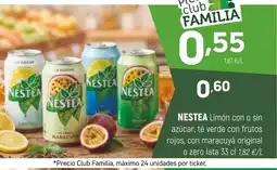 Coviran NESTEA Limón con o sin azúcar, té verde con frutos rojos, con maracuyá original o zero lata oferta
