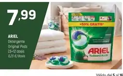 Coviran ARIEL Detergente Original Pods 23+12 dosis oferta