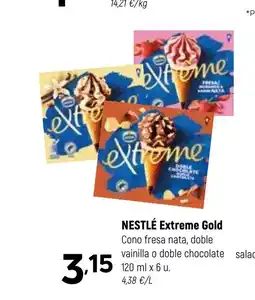 Coviran NESTLÉ Extreme Gold Cono fresa nata, doble vainilla o doble chocolate oferta