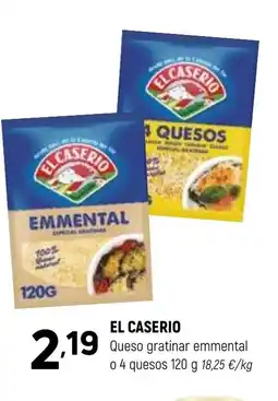 Coviran EL CASERIO Queso gratinar emmental o 4 quesos oferta