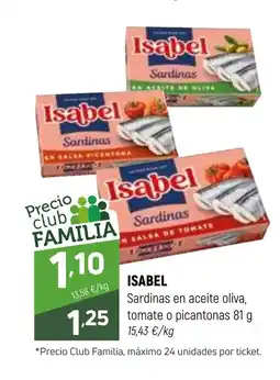Coviran ISABEL Sardinas en aceite oliva, tomate o picantonas oferta