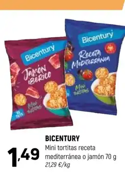 Coviran BICENTURY Mini tortitas receta mediterránea o jamón oferta