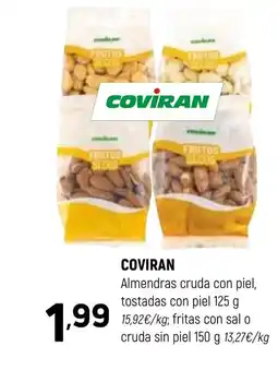 Coviran COVIRAN Almendras cruda con piel, tostadas con piel oferta