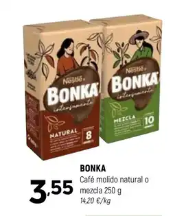 Coviran BONKA Café molido natural o mezcla oferta
