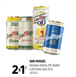 Coviran SAN MIGUEL Cerveza clásica, 0'0, Radler o 0'0 limón lata oferta