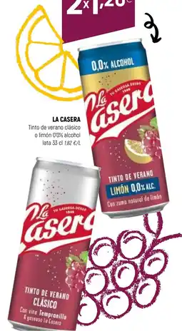 Coviran LA CASERA Tinto de verano clásico o limón 0'0% alcohol oferta