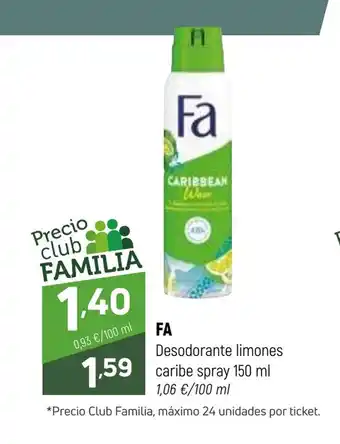 Coviran FA Desodorante limones caribe spray oferta