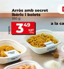 Dia Arròs amb secret ibèric i bolets oferta