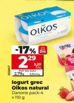 Dia DANONE Iogurt grec Oikos natural oferta