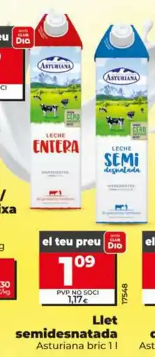 Dia ASTURIANA Llet semidesnatada oferta