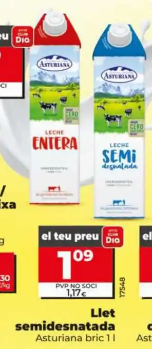 Dia ASTURIANA Llet semidesnatada oferta