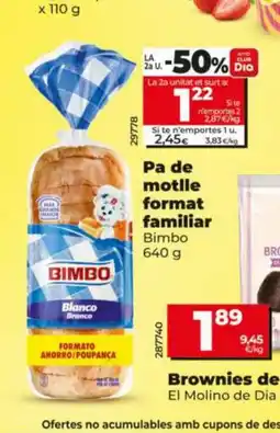 Dia BIMBO Pa de motlle format familiar oferta