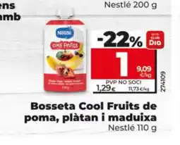 Dia Bosseta Cool Fruits de poma, plàtan i maduixa oferta