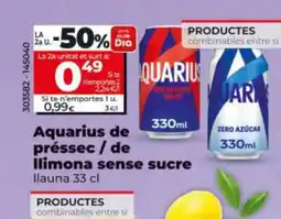 Dia AQUARIUS de préssec / de İlimona sense sucre oferta