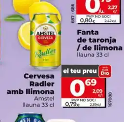 Dia AMSTEL Cervesa Radler amb llimona oferta