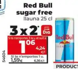 Dia RED BULL sugar free oferta