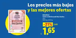 Lidl REALVALLE Jamón cocido braseado finas lonchas oferta