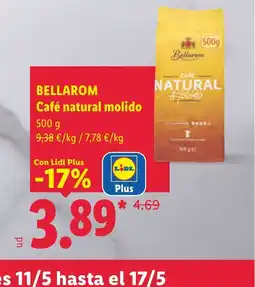 Lidl BELLAROM Café natural molido oferta