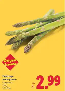 Lidl Espárrago verde grueso oferta