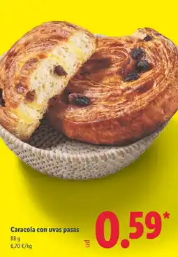 Lidl Caracola con uvas pasas oferta