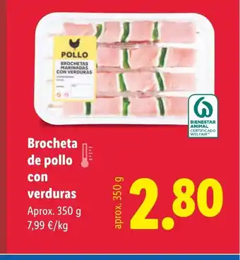 Lidl Brocheta de pollo con verduras oferta