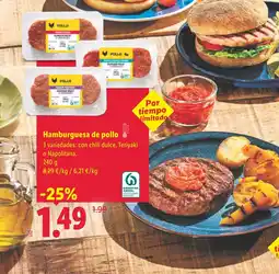 Lidl Hamburguesa de pollo oferta