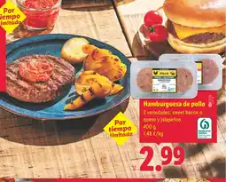 Lidl Hamburguesa de pollo oferta