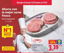 Lidl Burger de cerdo y vacuno oferta