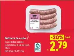 Lidl Butifarra de cerdo oferta