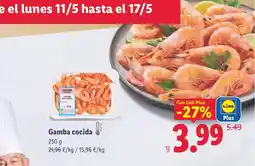 Lidl Gamba cocida oferta