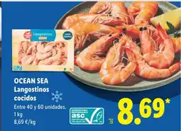 Lidl OCEAN SEA Langostinos cocidos oferta