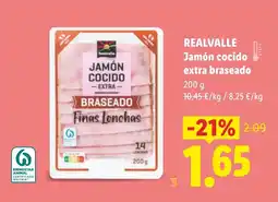 Lidl REALVALLE Jamón cocido extra braseado oferta