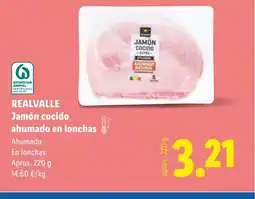 Lidl REALVALLE Jamón cocido ahumado en lonchas oferta