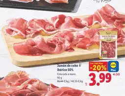 Lidl Jamón de cebo ibérico50% oferta