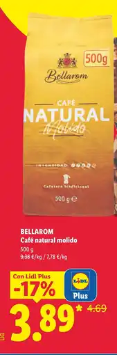 Lidl BELLAROM Café natural molido oferta