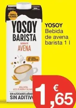 CashDiplo YOSOY Bebida de avena barista oferta