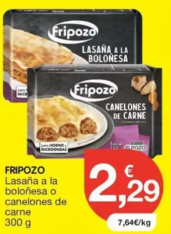 CashDiplo FRIPOZO Lasaña a la boloñesa o canelones de carne oferta