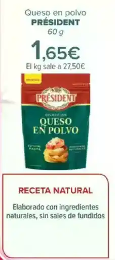 Carrefour PRÉSIDENT Queso en polvo oferta