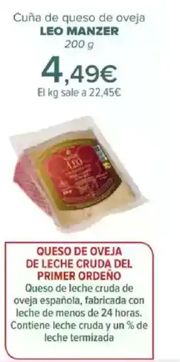 Carrefour LEO MANZER Cuña de queso de oveja oferta
