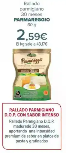 Carrefour PARMAREGGIO Rallado parmigiano 30 meses oferta