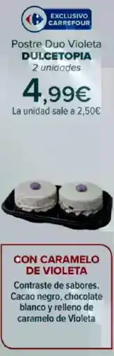Carrefour DULCETOPIA Postre Duo Violeta oferta