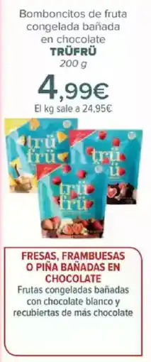 Carrefour TRÜFRÜ Bomboncitos de fruta congelada bañada en chocolate oferta