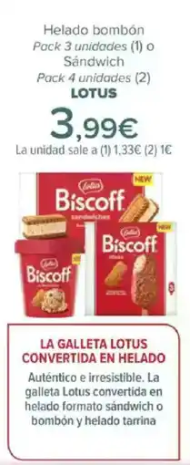 Carrefour LOTUS Helado bombón o Sándwich oferta