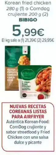 Carrefour BIBIGO Korean fried chicken o Corndog crujiente oferta